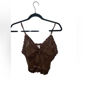 Rampage Brown Lace sheer Camisole
